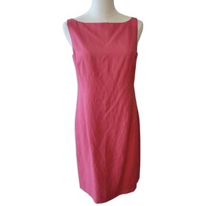 Vintage Loft Pink Silk and Linen Sheath Dress Size 6